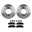 2-Wheel Set Rear Brake Disc and Pad Kit, Plain Surface 8 Lugs 362.97 mm Semi-metallic Pro-Line Series, Includes (2) Brake Disc and (1) Brake Pad Set