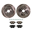 2007 Ford Freestyle - 2-Wheel Set Rear Brake Disc and Pad Kit, Plain Surface, 5 Lugs, 329.95 mm, Ceramic, 3.0L 6Cyl, Pro-Line Series  Includes (2) Disc and (1) Pad Set