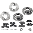 2006 Dodge Sprinter 2500 - 4-Wheel Set Front and Rear Brake Disc and Pad Kit, Plain Surface, 5 Lugs, Front-284.48 mm/Rear-272.03 mm, Front-Organic/Rear-Semi-Metallic, 2.7L 5Cyl, Pro-Line Series  Includes (4) Disc and (2) Pad Set