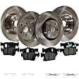 2017 Ford Edge - 4-Wheel Set Front and Rear Brake Disc and Pad Kit, Plain Surface, 5 Lugs, Ceramic, AWD/FWD, 345mm Front Disc, 3.5L 6Cyl, Pro-Line Series Includes (4) Brake Disc and (2) Brake Pad Set