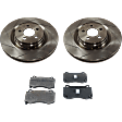 2-Wheel Set Front Brake Disc and Pad Kit, Plain Surface 5 Lugs 359.92 mm Semi-metallic Pro-Line Series, Includes (1) Brake Pad Set and (2) Brake Disc