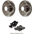 2-Wheel Set Front Brake Disc and Pad Kit, Plain Surface 6 Lugs 287.02 mm Semi-metallic Pro-Line Series, Includes (2) Brake Disc and (1) Brake Pad Set