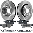 2-Wheel Set Front Brake Disc and Pad Kit, Plain Surface 329.95 mm Pro-Line Series, Includes (1) Brake Pad Set and (2) Brake Disc