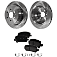 2-Wheel Set Rear Brake Disc and Pad Kit, Plain Surface 6 Lugs 324 mm Organic Pro-Line Series, Includes (2) Brake Disc and (1) Brake Pad Set