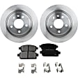 2-Wheel Set Rear Brake Disc and Pad Kit, Plain Surface 5 Lugs 292 mm Ceramic Pro-Line Series, Includes (2) Brake Disc and (1) Brake Pad Set