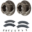 2-Wheel Set Rear Brake Disc and Pad Kit, Plain Surface 8 Lugs 325.12 mm Semi-metallic Pro-Line Series, Includes (2) Disc and (1) Pad Set