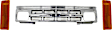 1993 Chevrolet S10 EL - 3-Piece Kit Grille, Painted Silver,  Includes (2) Corner Light and (1) Grille Assembly