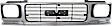 3-Piece Kit Grille Chrome Shell with Painted Gray Insert, Includes (2) Corner Light and (1) Grille Assembly
