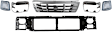 1994 Ford Bronco - 6-Piece Kit Grille, Chrome Shell with Painted Gray Insert,  Includes (2) Corner Light, (1) Grille Assembly, (1) Header Panel, and (2) Headlight Door