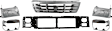 6-Piece Kit Grille Chrome Shell with Painted Gray Insert, Includes (1) Grille Assembly, (1) Header Panel, (2) Headlight, and (2) Headlight Door