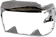 6-Piece Kit Grille Chrome Shell with Painted Gray Insert, Includes (1) Grille Assembly, (1) Header Panel, (2) Headlight, and (2) Headlight Door