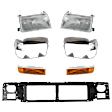 7-Piece Kit Header Panel, Includes (1) Header Panel, (2) Headlight Door, (2) Headlight and (2) Turn Signal Light