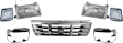 1992-1996 Ford F-150 - 7-Piece Kit Grille Chrome Shell with Painted Gray Insert, Includes (2) Corner Light, (1) Grille Assembly, (2) Headlight, and (2) Headlight Door