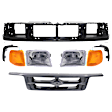 1996 Ford Ranger - 8-Piece Kit Header Panel, Standard Cab Pickup,  Includes (2) Corner Light, (3) Grille Assembly, (1) Header Panel, and (2) Headlight