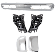 5-Piece Kit, Front Bumper, Chrome, Includes (1) Bumper, (2) Bumper Bracket, and (2) Bumper End