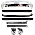 8-Piece Kit, Front Bumper, Chrome, Includes (1) Bumper, (2) Bumper Bracket, (2) Bumper Cover, (2) Fog Light, and (1) Valance