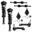 8-Piece Kit Front, Driver and Passenger Side Suspension Kit, Includes (2) Ball Joint, (2) Loaded Strut, (2) Sway Bar Link, and (2) Tie Rod End