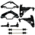 8-Piece Kit Front, Driver and Passenger Side Suspension Kit, Includes (4) Control Arm, (2) Sway Bar Link, and (2) Tie Rod End