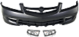 3-Piece Kit, Front Primed Bumper Cover, Includes (1) Bumper Cover and (2) Fog Light