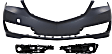 2015-2017 Acura TLX - 3-Piece Kit, Front Primed Bumper Cover, Includes (1) Bumper Cover and (2) Fog Light Trim