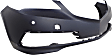 2017 Acura TLX Base - 3-Piece Kit Front Primed Bumper Cover,  Includes (1) Bumper Cover and (2) Fog Light Trim
