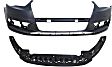 2016 Audi A3 Quattro - 2-Piece Kit Front Primed Bumper Cover, For Models Without Headlight Washer and Parallel Park Assist, With Parking Aid Sensor,  Includes (1) Bumper Cover and (1) Valance