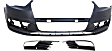 3-Piece Kit, Front Primed Bumper Cover, Includes (1) Bumper Cover and (2) Fog Light Trim