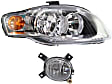 2006 Audi A4 Quattro - 2-Piece Kit Passenger Side Halogen Headlight, With bulb(s),  Automatic Transmission, OE Replacement, Sedan,  Includes (1) Fog Light and (1) Headlight