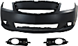 3-Piece Kit, Front Primed Bumper Cover, Includes (1) Bumper Cover and (2) Fog Light Trim