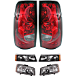 2006 Chevrolet Silverado 1500 - 6-Piece Kit Driver and Passenger Side Halogen Tail Light, Without bulb(s), OE Replacement, Fleetside,  Includes (2) Headlight, (2) Tail Light, and (2) Turn Signal Light