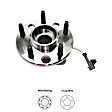2-Wheel Set Front, Driver and Passenger Side Wheel Hub, 5 Lugs, With Bearing, With Sensor, includes (4) Tie Rod End and (2) Wheel Hub