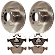 KIT-072524-09 2-Wheel Set Front Brake Disc and Pad Kit, Plain Surface 5 Lugs 295.91 mm Semi-metallic, Includes (2) Brake Disc and (1) Brake Pad Set
