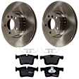 KIT-072524-113 2-Wheel Set Front Brake Disc and Pad Kit, Plain Surface 5 Lugs 328 mm Semi-metallic, Includes (2) Brake Disc and (1) Brake Pad Set