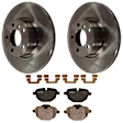 KIT-072524-115 2-Wheel Set Rear Brake Disc and Pad Kit, Plain Surface 5 Lugs 330 mm Semi-metallic, Includes (1) Brake Pad Set and (2) Brake Disc