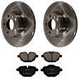 KIT-072524-116 2-Wheel Set Rear Brake Disc and Pad Kit, Plain Surface 5 Lugs 330 mm Semi-metallic, Includes (1) Brake Pad Set and (2) Brake Disc