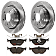 KIT-072524-11 2-Wheel Set Rear Brake Disc and Pad Kit, Plain Surface 5 Lugs 297.94 mm Ceramic, Includes (1) Brake Pad Set and (2) Brake Disc