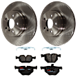 KIT-072524-141 2-Wheel Set Rear Brake Disc and Pad Kit, Plain Surface 5 Lugs 344.93 mm Semi-metallic, Includes (2) Brake Disc and (1) Brake Pad Set