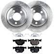 KIT-072524-145 2-Wheel Set Rear Brake Disc and Pad Kit, Plain Surface 5 Lugs 320.04 mm Semi-metallic, Includes (2) Disc and (1) Pad Set