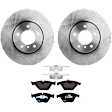 KIT-072524-16 2-Wheel Set Front Brake Disc and Pad Kit, Plain Surface 5 Lugs 324 mm Semi-metallic, Includes (1) Brake Pad Set and (2) Brake Disc