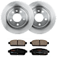 KIT-072524-176 2-Wheel Set Rear Brake Disc and Pad Kit, Plain Surface 5 Lugs 292 mm Ceramic, Includes (2) Brake Disc and (1) Brake Pad Set
