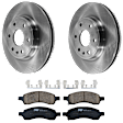 KIT-072524-190 2-Wheel Set Front Brake Disc and Pad Kit, Plain Surface 6 Lugs 325.12 mm Ceramic, Includes (1) Brake Pad Set and (2) Brake Disc