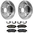KIT-072524-196 2-Wheel Set Rear Brake Disc and Pad Kit, Plain Surface 6 Lugs 330.96 mm Semi-metallic, Includes (1) Brake Pad Set and (2) Brake Disc