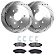 KIT-072524-200 2-Wheel Set Rear Brake Disc and Pad Kit, Cross-drilled and Slotted 6 Lugs 330.96 mm Semi-metallic, Includes (2) Brake Disc and (1) Brake Pad Set