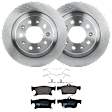 KIT-072524-206 2-Wheel Set Rear Brake Disc and Pad Kit, Plain Surface 5 Lugs 288.04 mm Ceramic, Includes (1) Brake Pad Set and (2) Brake Disc