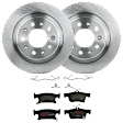 KIT-072524-207 2-Wheel Set Rear Brake Disc and Pad Kit, Plain Surface 5 Lugs 288.04 mm Ceramic, Includes (1) Brake Pad Set and (2) Brake Disc