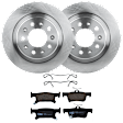 KIT-072524-212 2-Wheel Set Rear Brake Disc and Pad Kit, Plain Surface 5 Lugs 288.04 mm Ceramic, Includes (1) Brake Pad Set and (2) Brake Disc