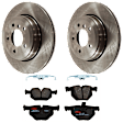 KIT-072524-22 2-Wheel Set Rear Brake Disc and Pad Kit, Plain Surface 5 Lugs 320.04 mm Semi-metallic, Includes (2) Brake Disc and (1) Brake Pad Set
