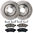 KIT-072524-230 2-Wheel Set Front Brake Disc and Pad Kit, Plain Surface 5 Lugs 296.93 mm Ceramic, Includes (1) Brake Pad Set and (2) Brake Disc