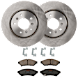 KIT-072524-231 2-Wheel Set Front Brake Disc and Pad Kit, Plain Surface 5 Lugs 296.93 mm Ceramic, Includes (1) Brake Pad Set and (2) Brake Disc