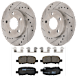 KIT-072524-238 2-Wheel Set Rear Brake Disc and Pad Kit, Cross-drilled and Slotted 5 Lugs 270 mm Ceramic, Includes (1) Brake Pad Set and (2) Brake Disc